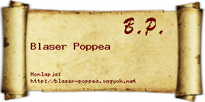 Blaser Poppea névjegykártya